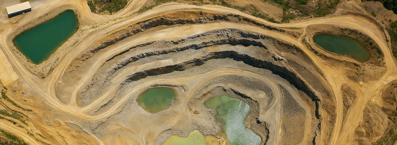 quarry aerial drone view
