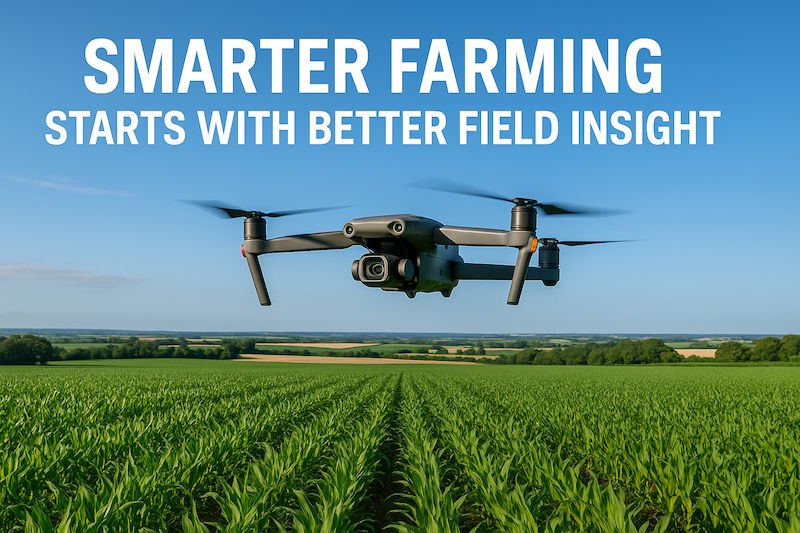 drone flying over wheat field